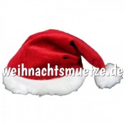 Weihnachtsmütze Nikolausmütze Mütze mit 5 leuchtenden LED Sternen Rot Weiß 